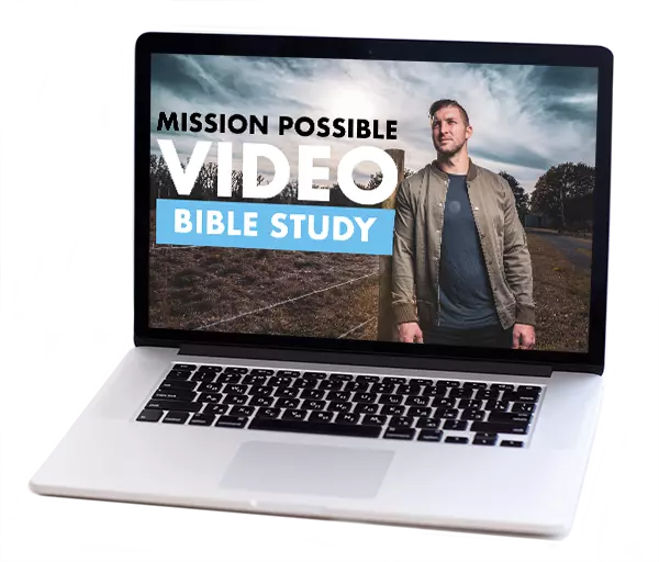 Tim Tebow's Mission Possible Bible Study on a Laptop